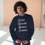Eat Sleep Nails Repeat Nail tech sweatshirt