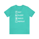Eat Sleep Nails Repeat - Unisex Short Sleeve T-Shirt