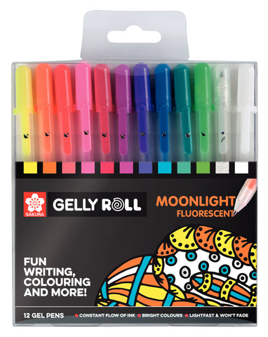 Sakura Gelly Roll Moonlight Fluorescent  Pens 12 set