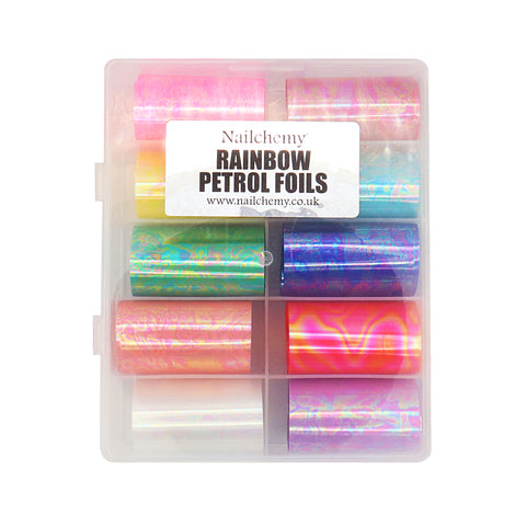 Rainbow Petrol Foils- 10 x Colours