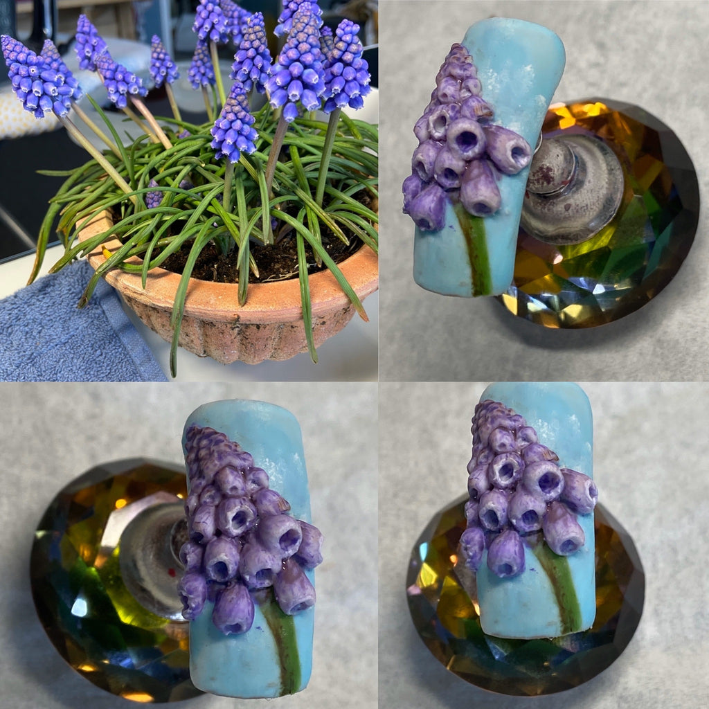 Hyacinths - 3D Nail Art