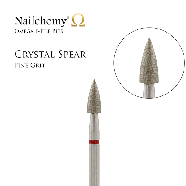 Crystal Spear Bit - Fine (Red Band) - Diamond E-File Bit - Nailchemy