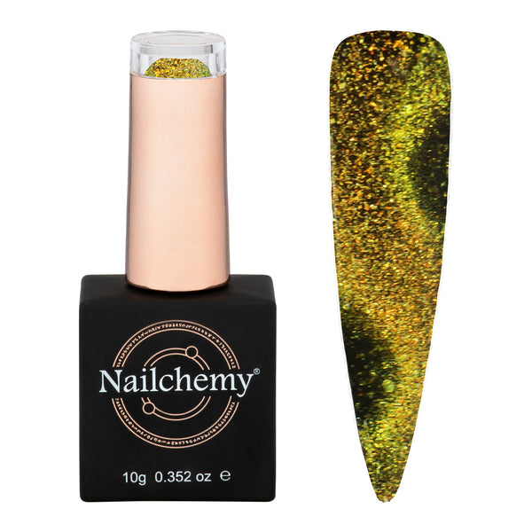 Gilded Veil - Masquerade Collection - Chameleon Flake CAT EYE HEMA FREE Gel Polish