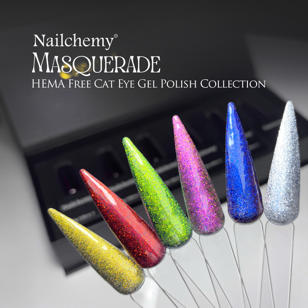 Masquerade - Chameleon Flake CAT EYE - HEMA Free Gel Polish Collection - Full Set