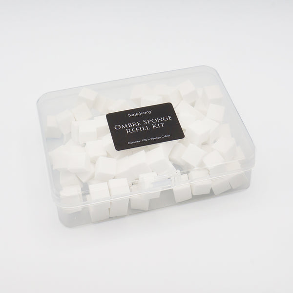 Nailchemy Ombre Sponge Refill Kit – 100 Professional-Grade Sponge Cubes for Precision Gradient & Aura Nail Art