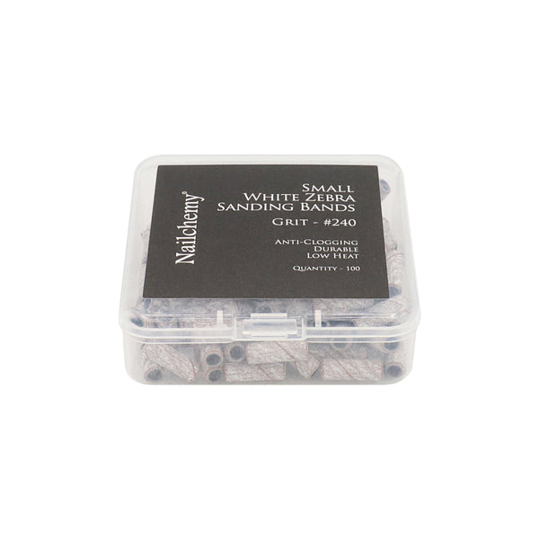 Nailchemy Small White Zebra Sanding Bands – For Skinny Mandrel Bit