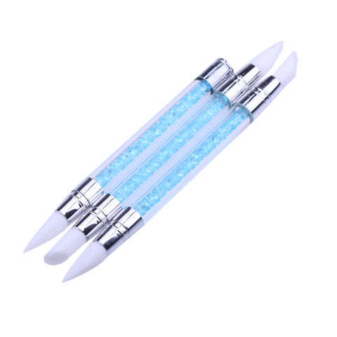 3 x Silicone Nail Art Tools - Blue